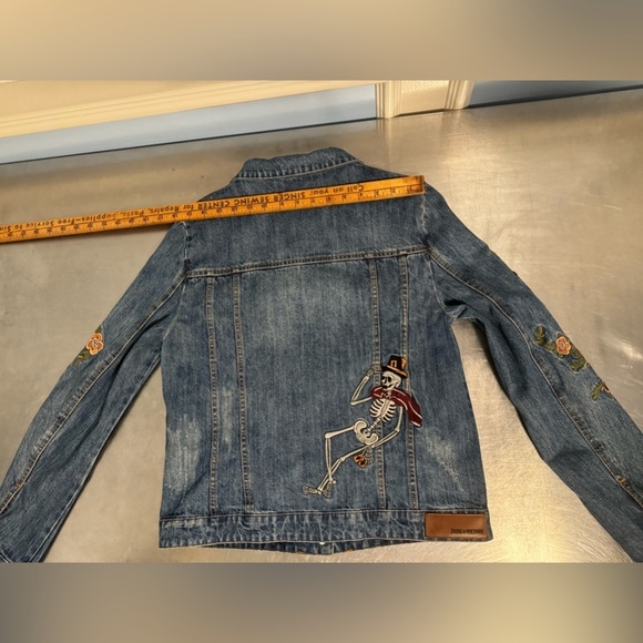 Zadig & Voltaire - RARE Kioky Tattoo embroidered denim jean jacket - Picture 13 of 16
